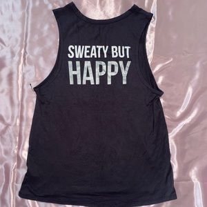 Sweaty but happy muscle tank top